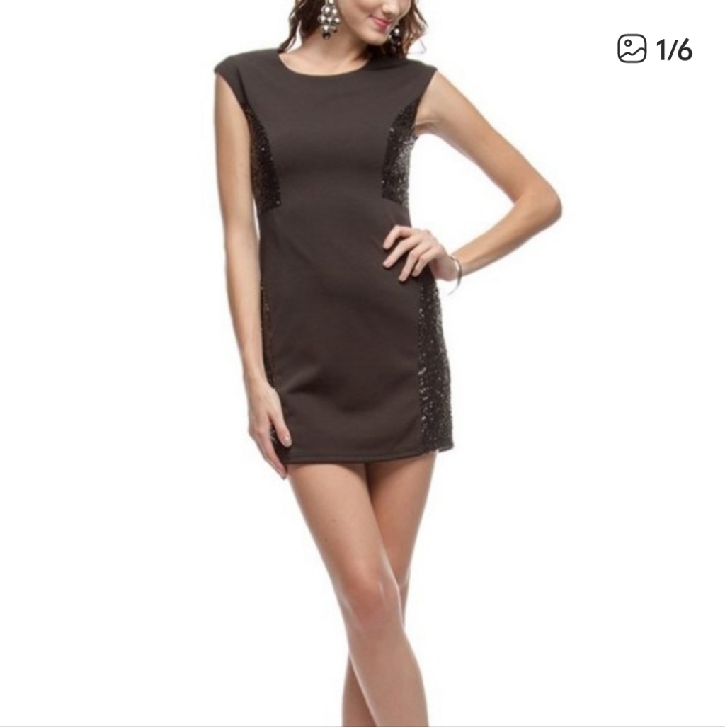 $9 Final.Sale - Sequin Sheath Cocktail Party Dress